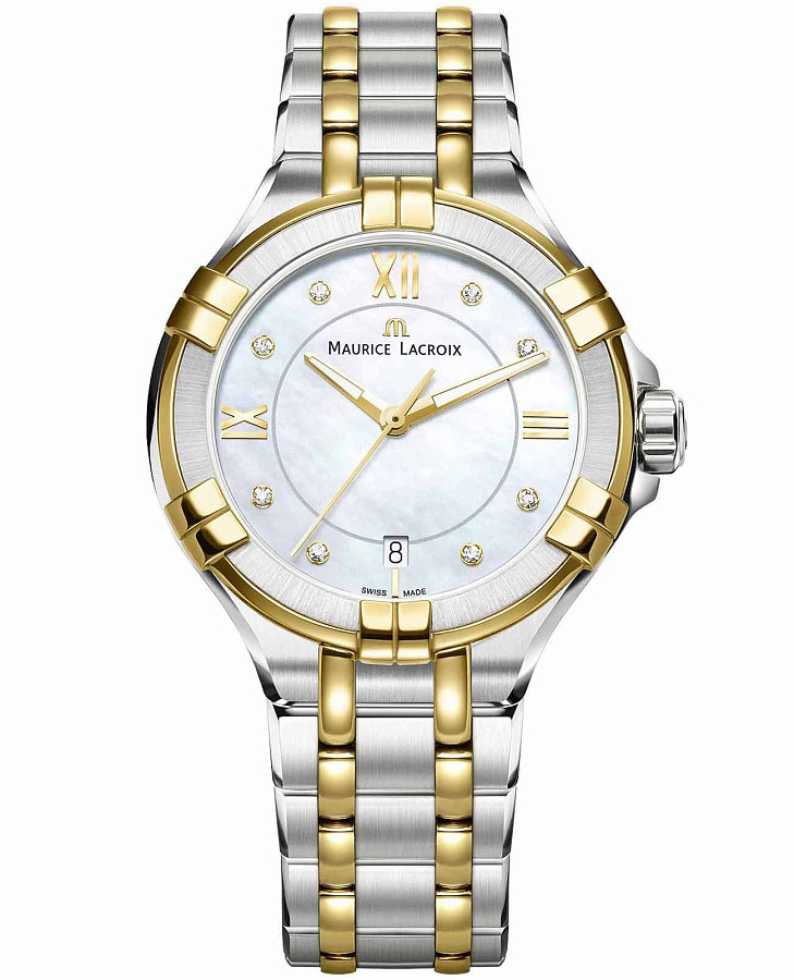 Часы Maurice Lacroix Aikon Date AI1004-PVY13-171-1 — женские, перламутровый