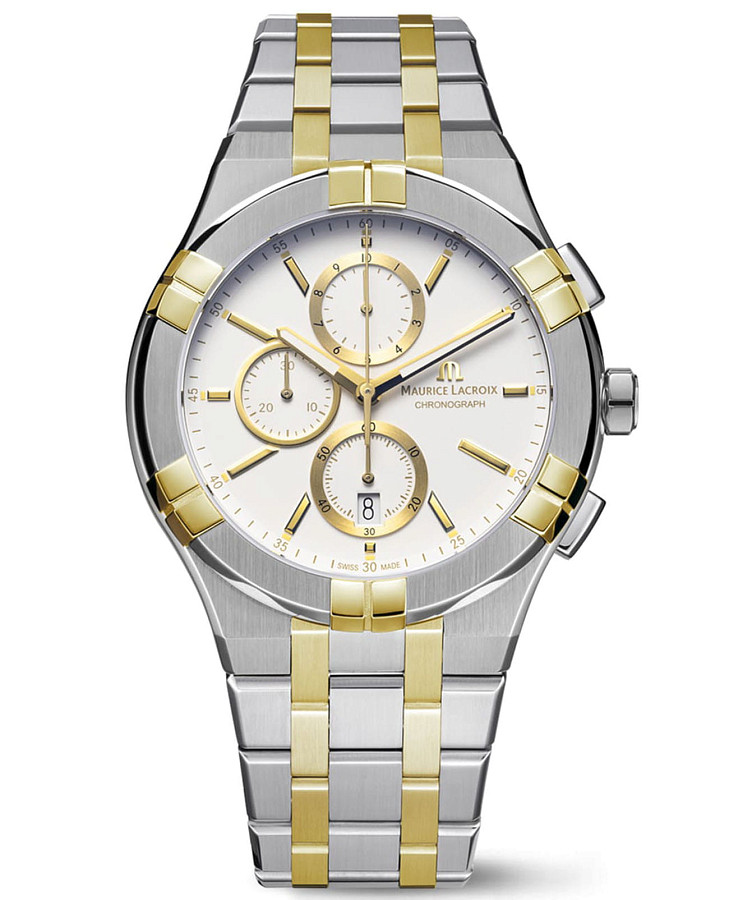 Часы Maurice Lacroix Aikon Quartz Chronograph AI1118-PVY03-130-1 — мужские, белый