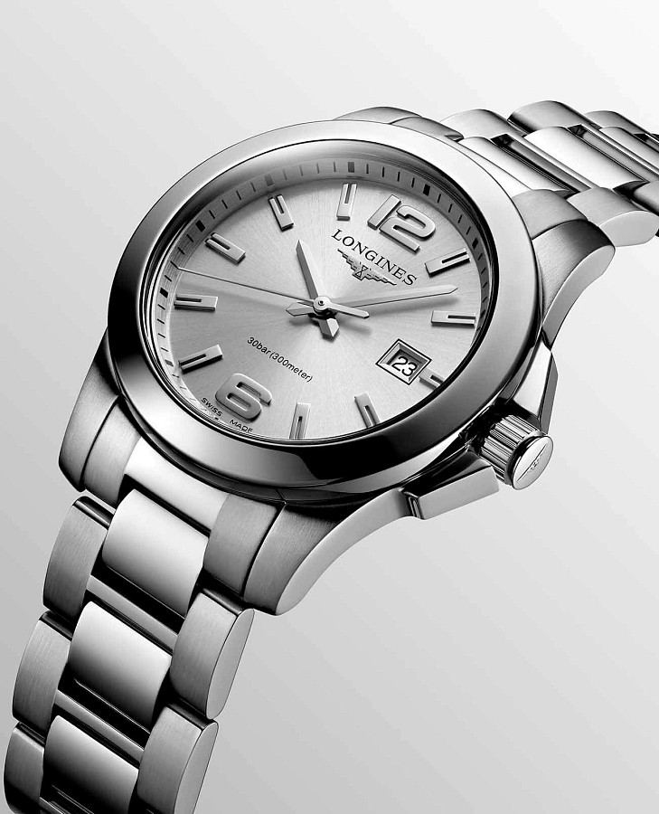 Часы Longines Conquest L3.376.4.76.6 — серебристый, сталь металл