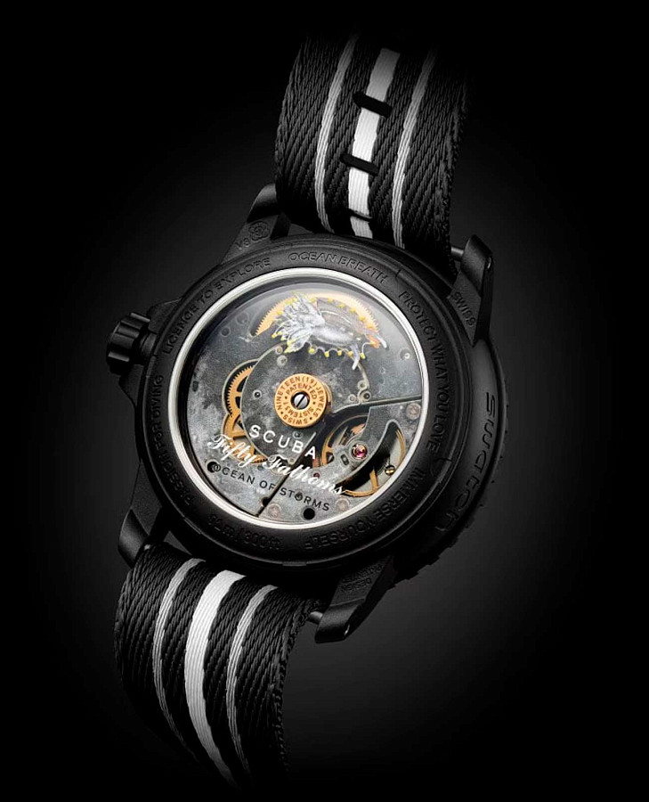 Часы Swatch x Blancpain Ocean Of Storms SO35B400 — биокерамика, Швейцария