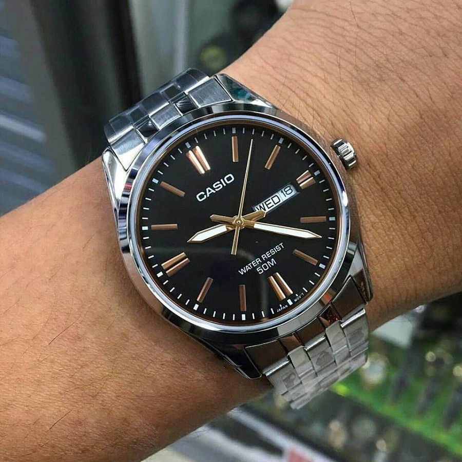 Часы Casio Collection MTP-1335D-1A2VDF (MTP-1335D-1A2) — кварцевые, металл сталь