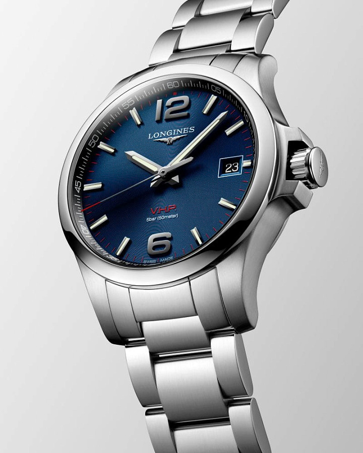 Часы Longines Conquest V.H.P. L3.716.4.96.6 — кварцевые, металл сталь