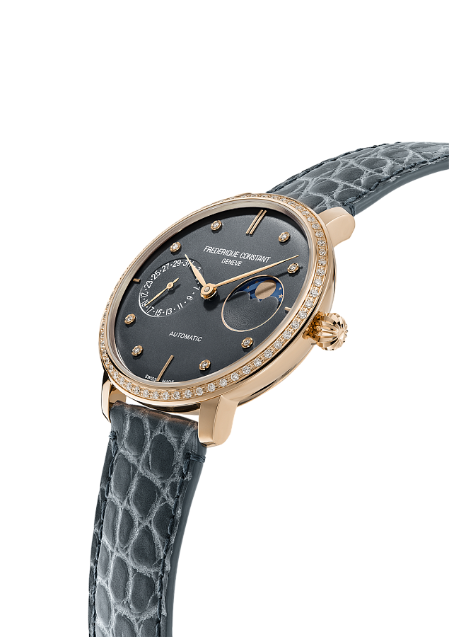 Часы Frederique Constant Slimline Moonphase Manufacture FC-702DND3SD4 — механические, сталь металл