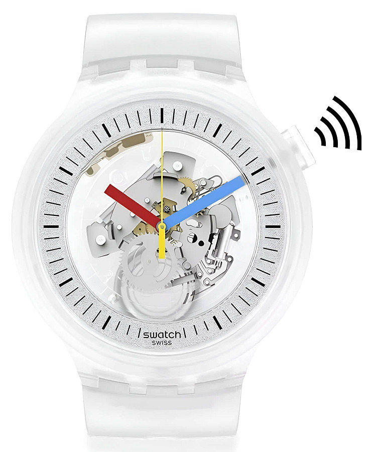 Часы Swatch Big Bold Swatch Pay! SB01K102-5300 — мужские, белый