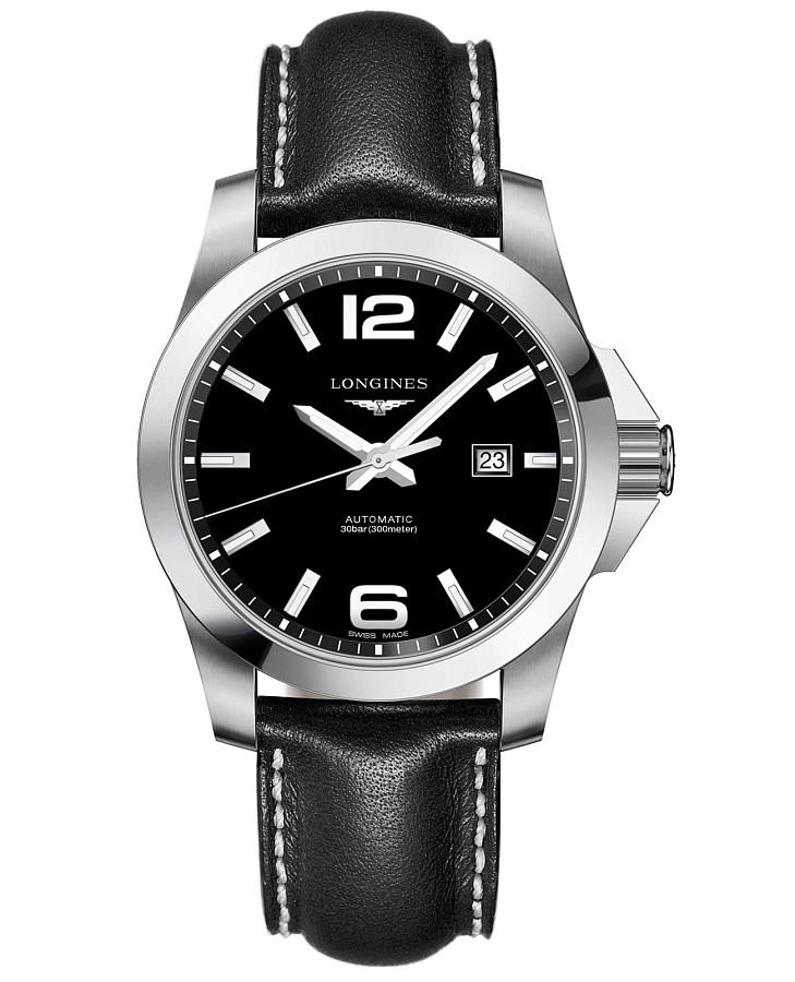 Часы Longines Conquest L3.778.4.58.0 — мужские, черный
