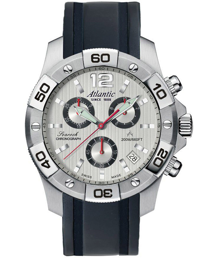 Часы Atlantic Searock Chronograph 87471.41.25B — мужские, белый