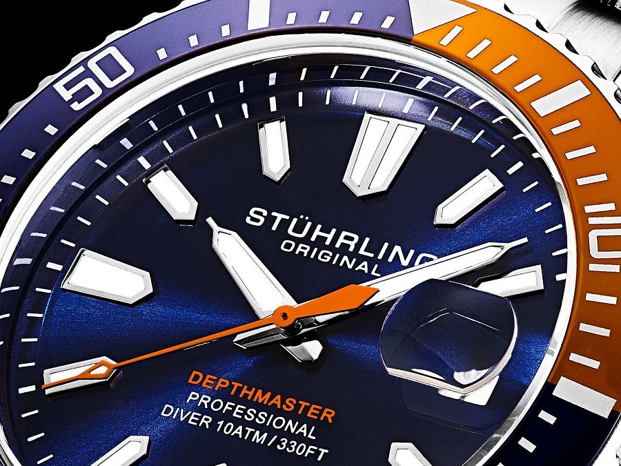 Часы Stuhrling Aquadiver 3950A.12 — сталь металл, США