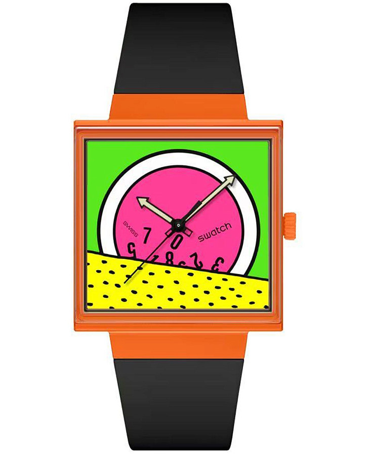 Часы Swatch Square Bioceramic Standard SO34Z101 — женские, цветной