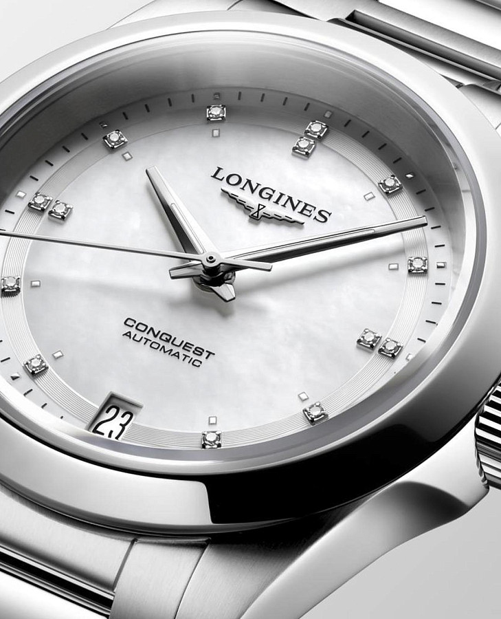 Часы Longines Conquest L3.430.4.87.6 — бежевый, сталь металл