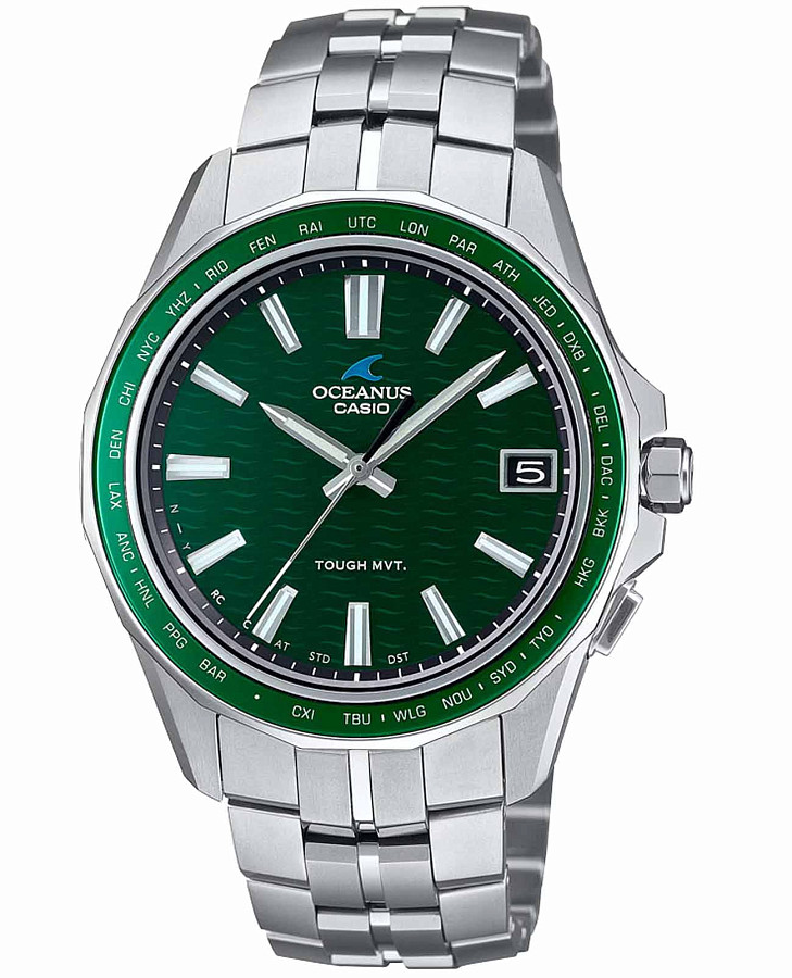 Часы Casio Oceanus OCW-S400-3A — мужские, зеленый