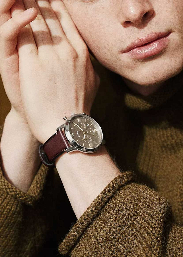 Часы Fossil Neutra FS6129 — кварцевые, металл сталь
