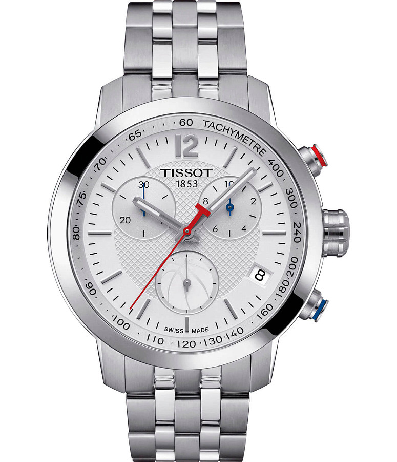 Часы Tissot PRC 200 Chronograph NBA Special Edition T055.417.11.017.01 — мужские, белый
