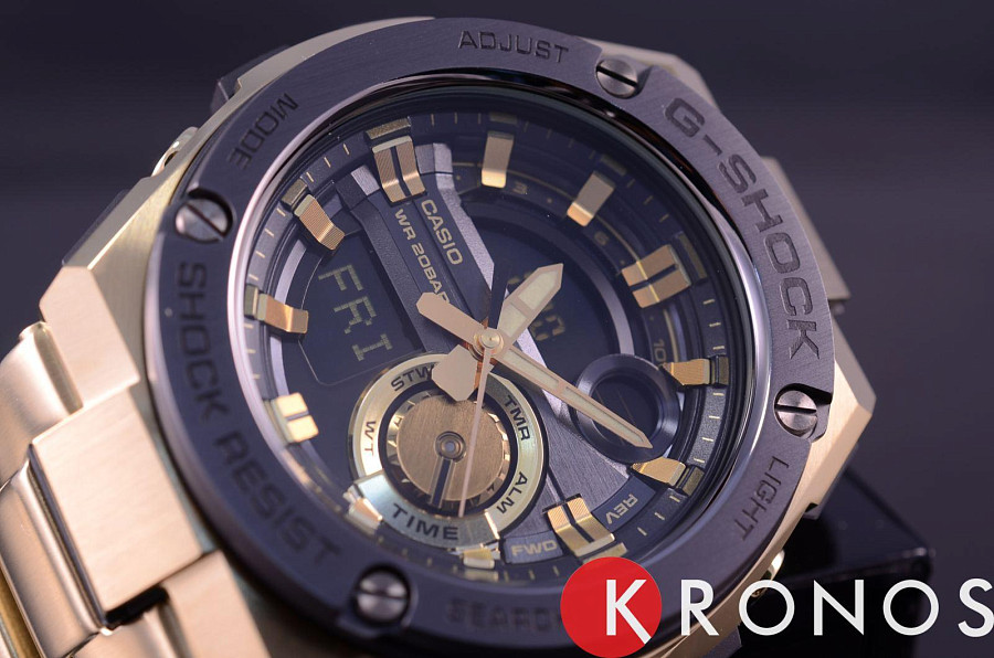 Часы Casio G-Shock GST-210GD-1A — металл сталь, Япония