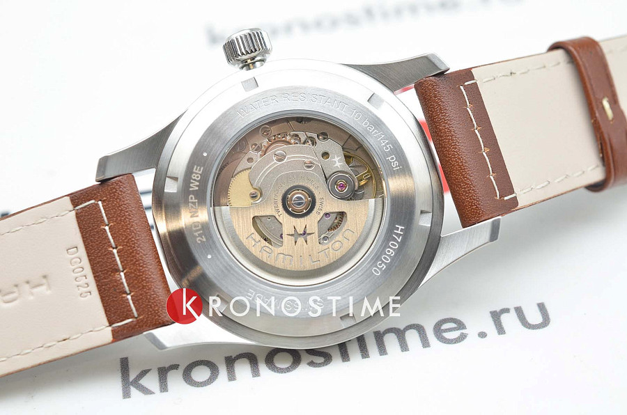 Часы Hamilton Khaki Field Auto H70605540 — мужские, кожаный