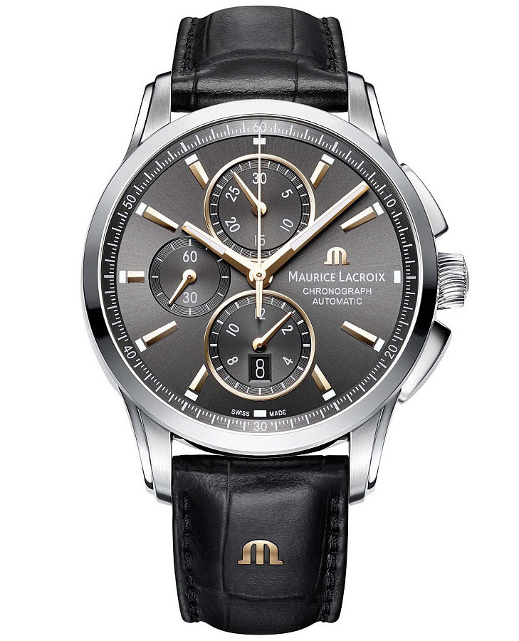 Часы Maurice Lacroix Pontos Chronograph PT6388-SS001-331-1 — мужские, серый
