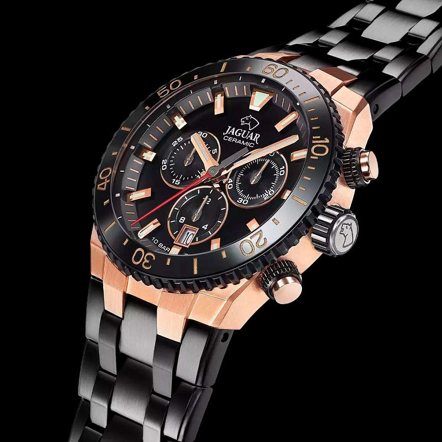 Часы Jaguar Ceramic J1023/1 — нержавеющая сталь с pvd-покрытием, мужские