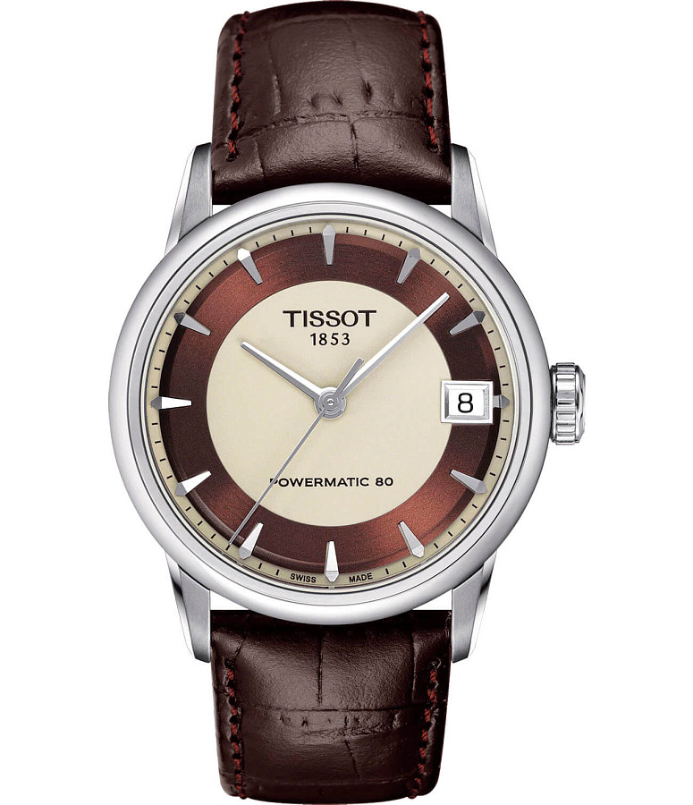 Часы Tissot Luxury Powermatic 80 T086.207.16.261.00 — женские, коричневый