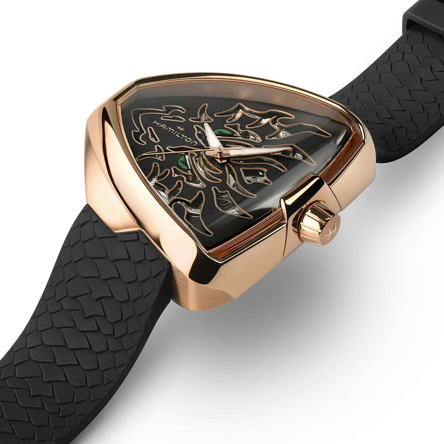 Часы Hamilton Ventura Elvis80 Skeleton Auto H24525332 — механические, сталь