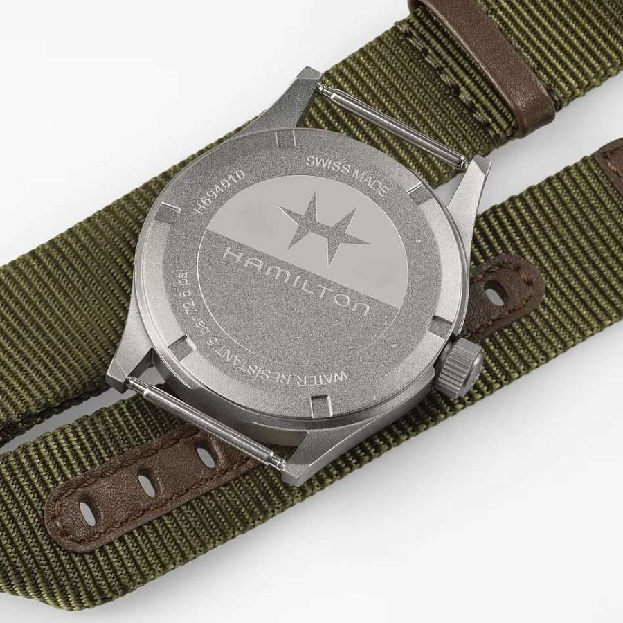 Часы Hamilton Khaki Field Quartz 38mm H69401960 — сталь, тканевый