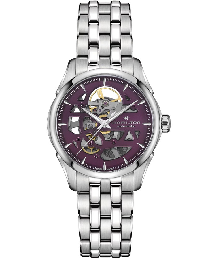 Часы Hamilton Jazzmaster Skeleton Lady Auto H32265101 — женские, фиолетовый