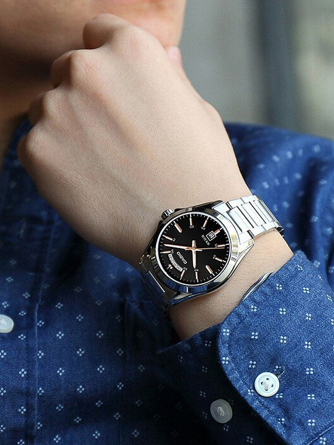 Часы Casio Collection MTP-1370D-1A2VDF (MTP-1370D-1A2) — кварцевые, металл латунь
