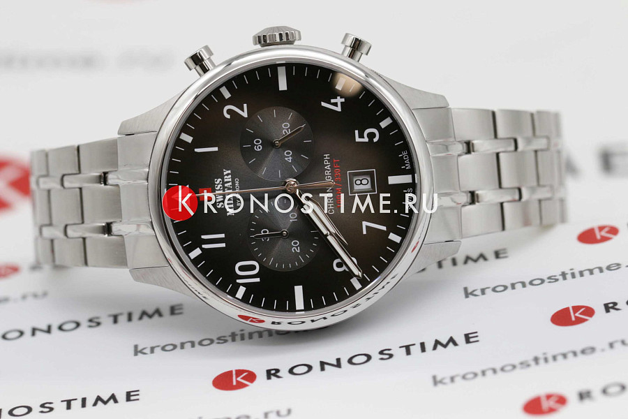 Часы Swiss Military by Chrono Vintage Chronograph SM34098.01 — кварцевые, сталь металл