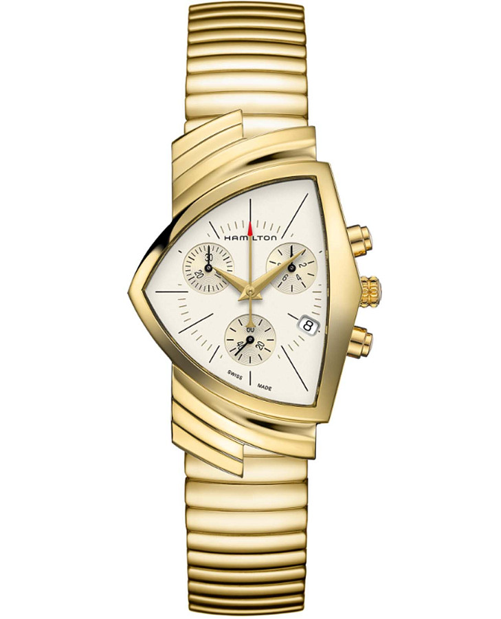 Часы Hamilton Ventura Chrono Quartz H24422151 — мужские, белый