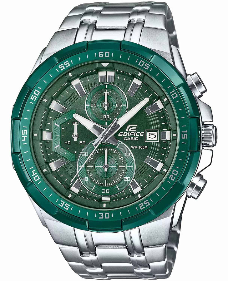 Часы Casio Edifice EFR-539DE-3A — мужские, зеленый