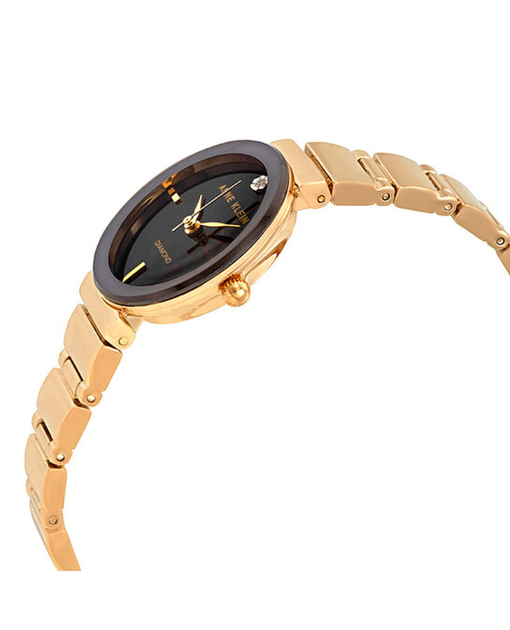 Часы Anne Klein Diamond 2434BKGB — кварцевые, металл сталь