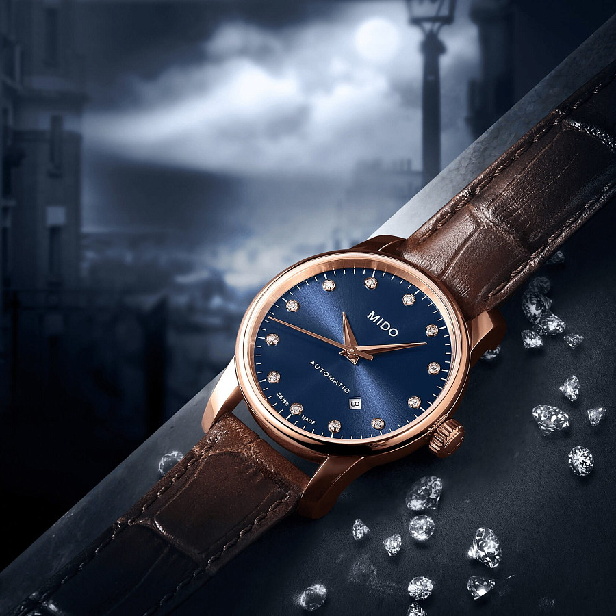 Часы Mido Baroncelli M7600.3.65.8 — металл сталь, кожаный