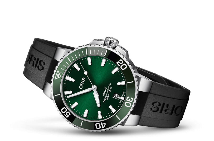 Часы Oris Aquis Date 01 733 7732 4157-07 4 21 64FC — механические, металл сталь