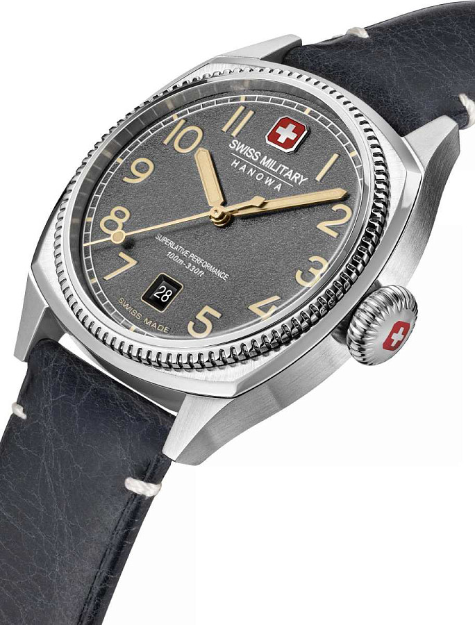 Часы Swiss Military Hanowa Condor SMWGB0003702 — мужские, кожаный