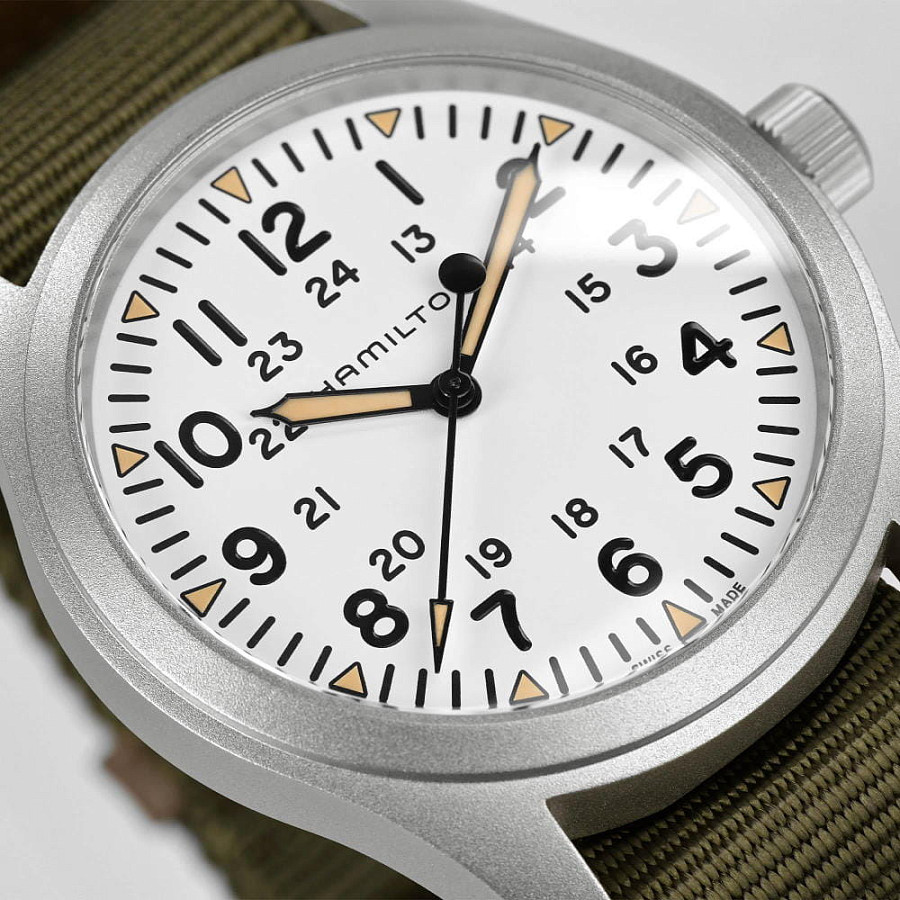 Часы Hamilton Khaki Field Mechanical 42mm H69529913 — тканевый, мужские