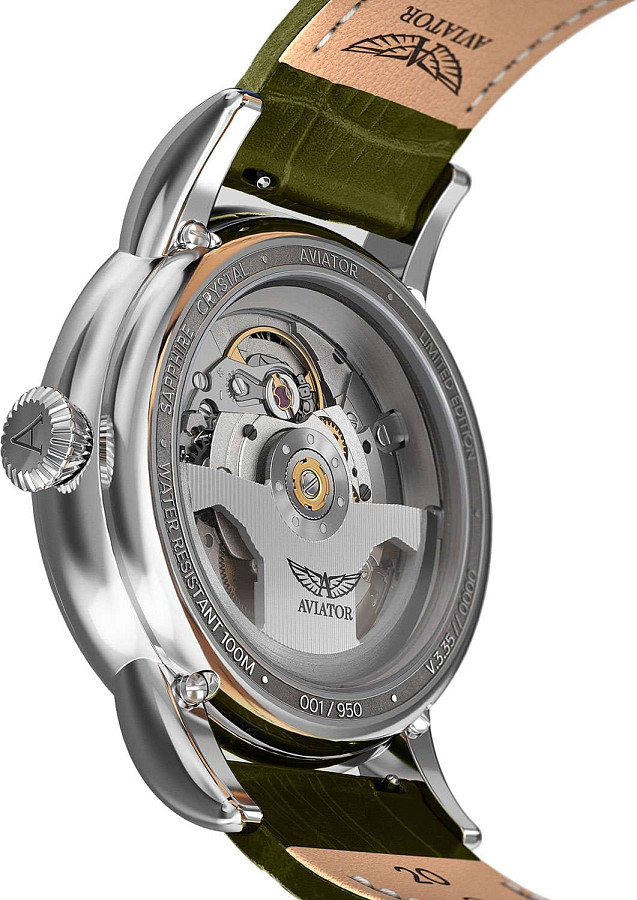Часы Aviator Douglas Day-Date V.3.35.0.278.4 — кожаный, мужские
