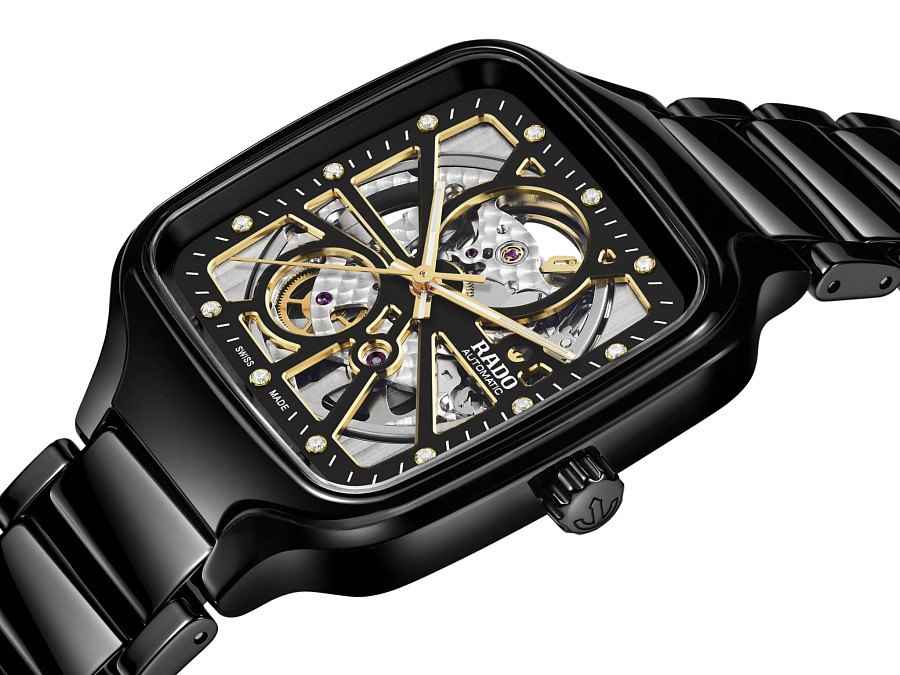 Часы Rado True Square Automatic Open Heart R27086712 — мужские, черный