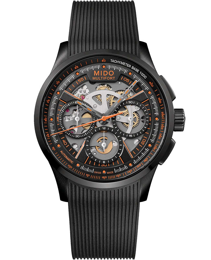 Часы Mido Multifort Skeleton Chronograph M038.662.37.050.00 — мужские, черный