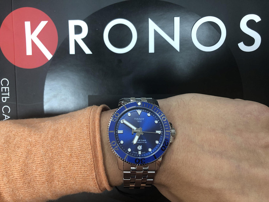 Часы Tissot Seastar 1000 Powermatic 80 T120.407.11.041.00 — мужские, серебристый