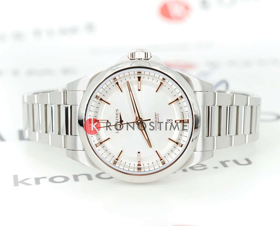 Часы Longines Conquest L3.320.4.72.6 — механические, сталь металл