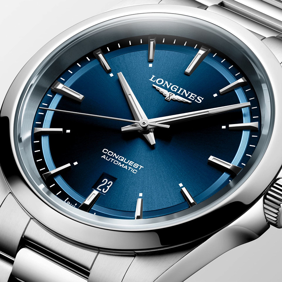 Часы Longines Conquest L3.830.4.92.6 — синий, сталь металл