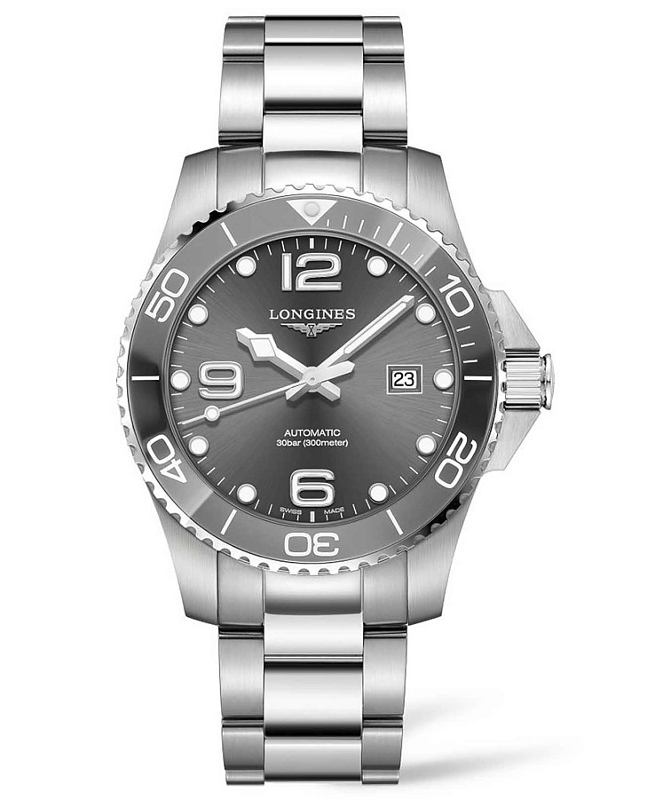 Часы Longines HydroConquest L3.782.4.76.6 — мужские, серый