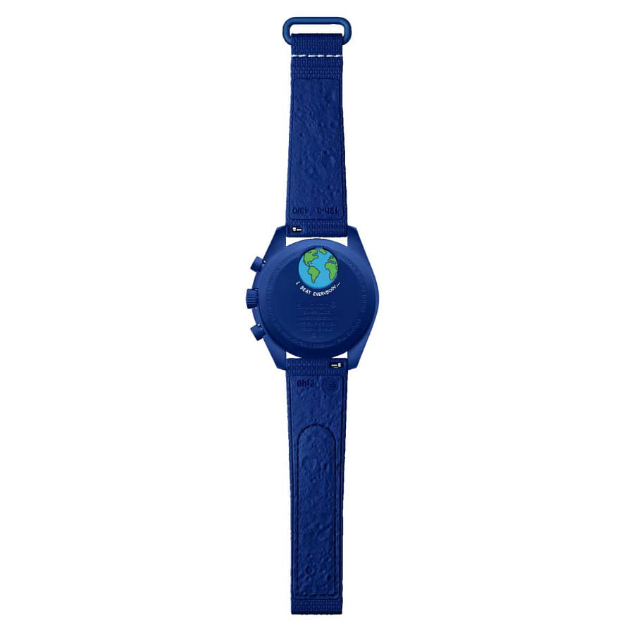 Часы Swatch x Omega Bioceramic Moonswatch Mission to Earthphase - Moonshine Gold SO33N703L — биокерамика, Швейцария