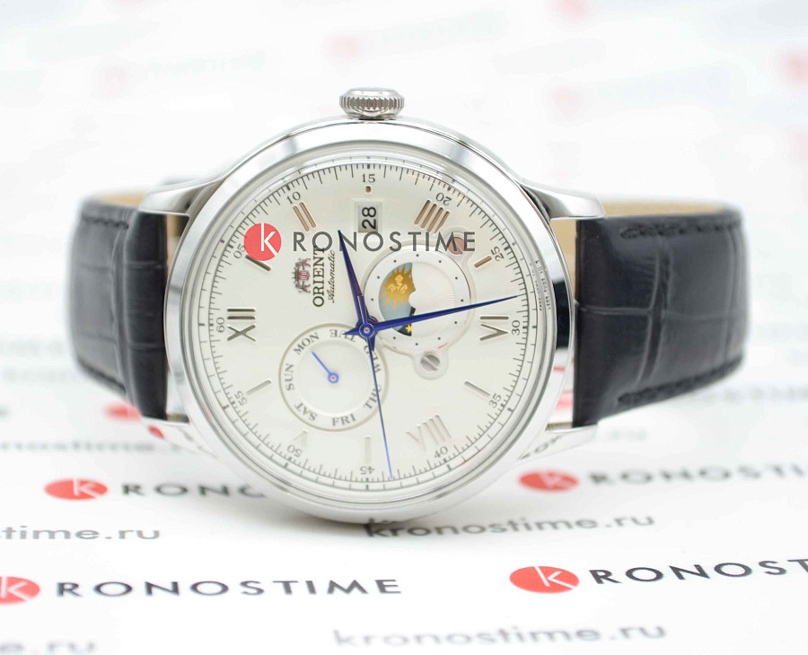 Часы Orient Sun & Moon RA-AK0802S (RN-AK0802S) — белый, металл сталь