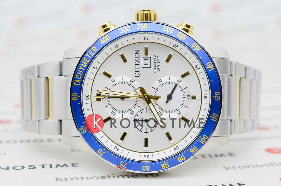 Часы Citizen Chronograph AN3686-53A — кварцевые, сталь металл