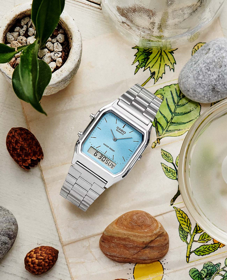 Часы Casio Vintage AQ-230A-2A1 — пластик, Япония
