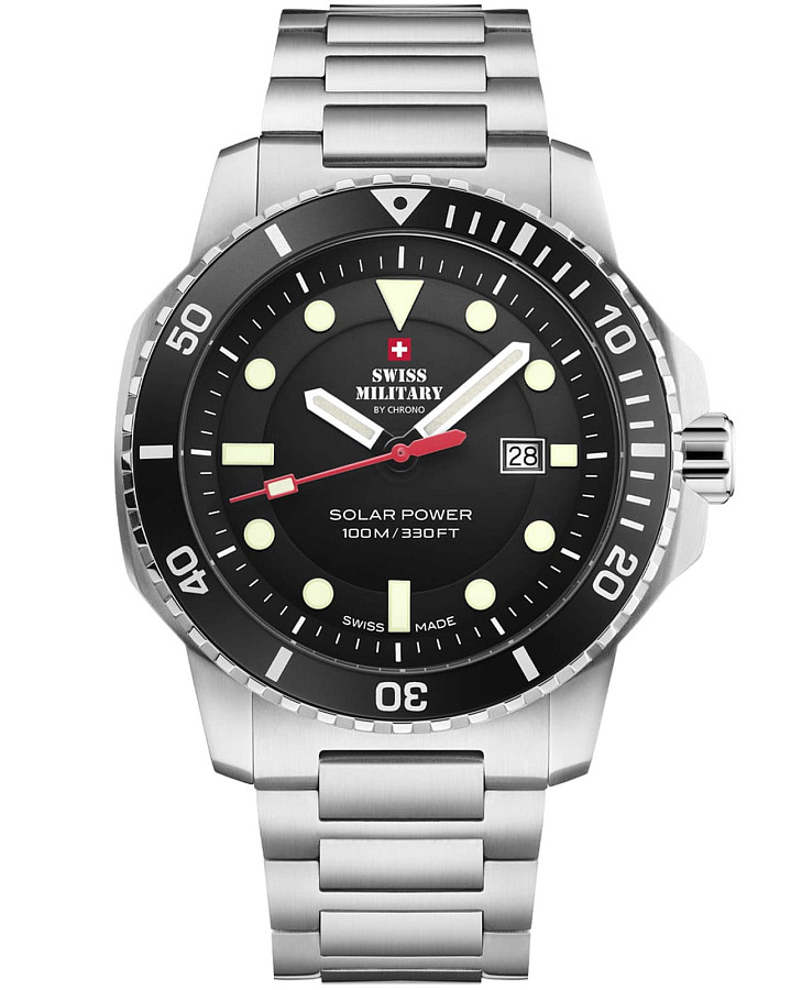 Часы Swiss Military by Chrono Solar Power SMS34102.01 — мужские, черный