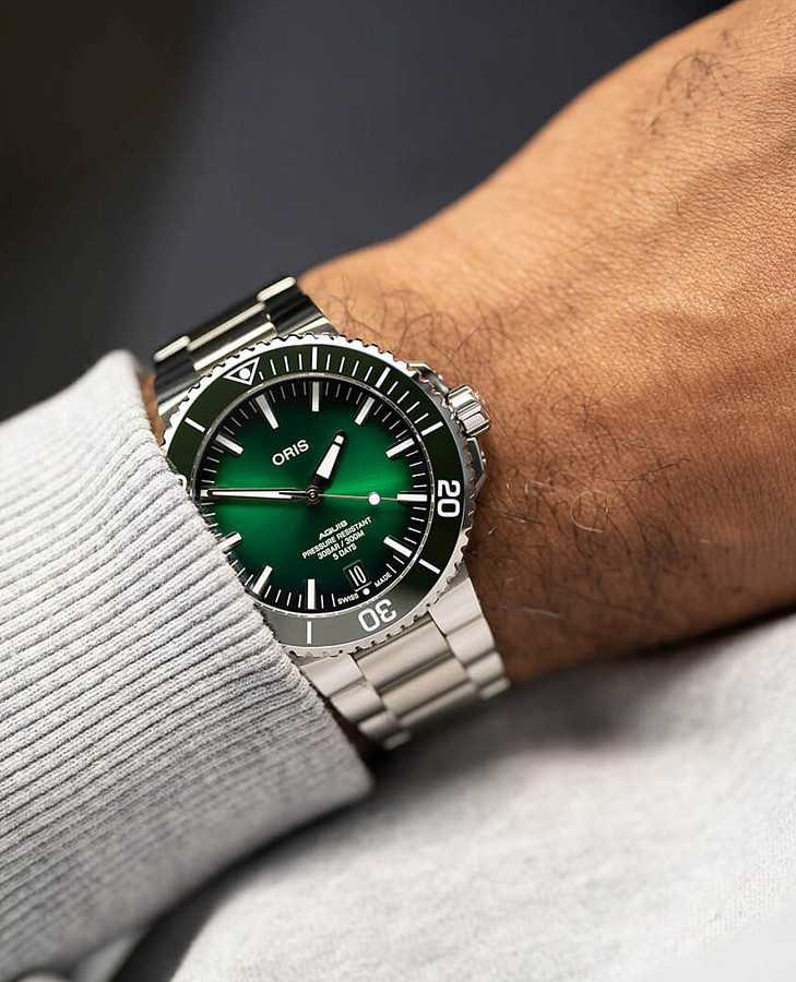 Часы Oris Aquis 01 400 7763 4157-07 4 24 74EB — каучук, мужские