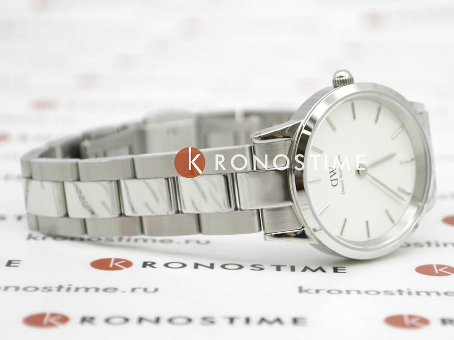 Часы Daniel Wellington Iconic Link DW00100207 — белый, металл сталь
