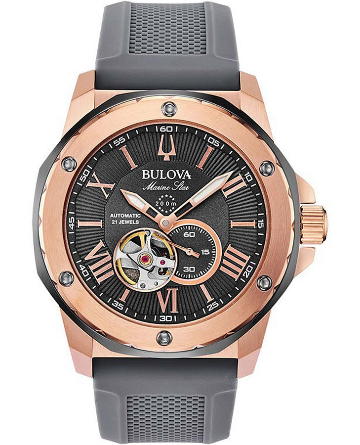 Часы Bulova Marine Star 98A228 — мужские, черный