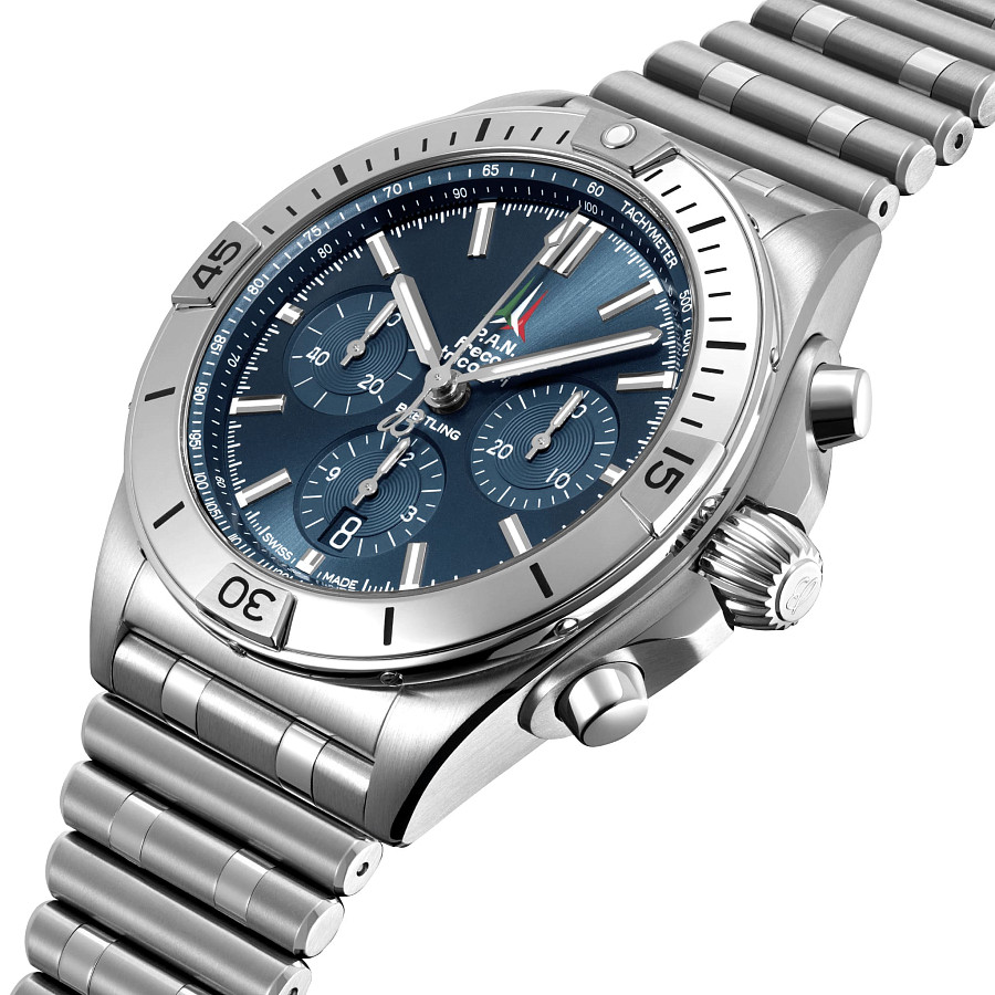 Часы Breitling Chronomat B01 42 Frecce Tricolori Limited Edition AB01344A1C1A1 — механические, металл сталь