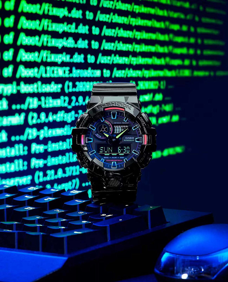 Часы Casio G-Shock GA-700RGB-1ADR (GA-700RGB-1a) — электронные, Япония, мужские